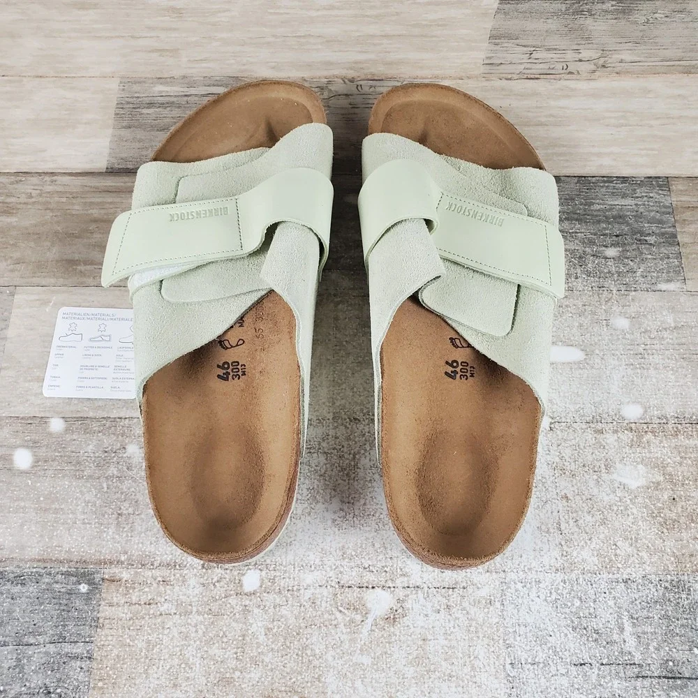 Birkenstock Kyoto Mens Slide Sandal 13 Comfort Faded Lime  display picture 2